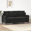 Image de Canapé à 2 places Noir 140 cm Velours