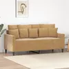 Image de vidaXL Canapé à 2 places Marron 140 cm Velours