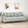 Image de vidaXL Canapé à 3 places Gris clair 180 cm Velours