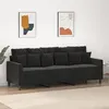 Image de vidaXL Canapé à 3 places Noir 180 cm Velours