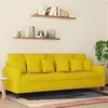 Image de vidaXL Canapé à 3 places Jaune 180 cm Velours359319