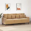 Image de vidaXL Canapé à 3 places Marron 180 cm Velours359320