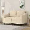 Image de vidaXL Canapé à 2 places Crème 120 cm Tissu