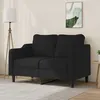 Image de vidaXL Canapé à 2 places Noir 120 cm Tissu