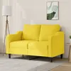 Image de vidaXL Canapé à 2 places Jaune clair 120 cm Tissu