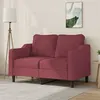 Image de vidaXL Canapé à 2 places Rouge bordeaux 120 cm Tissu