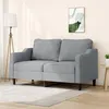 Image de vidaXL Canapé à 2 places Gris clair 140 cm Tissu