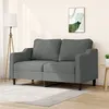 Image de vidaXL Canapé à 2 places Gris foncé 140 cm Tissu