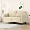 Image de vidaXL Canapé à 2 places Crème 140 cm Tissu
