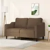 Image de vidaXL Canapé à 2 places Marron 140 cm Tissu