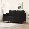 Image de vidaXL Canapé à 2 places Noir 140 cm Tissu