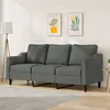 Image de vidaXL Canapé à 3 places Gris foncé 180 cm Tissu