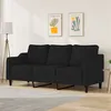 Image de vidaXL Canapé à 3 places Noir 180 cm Tissu