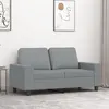 Image de vidaXL Canapé à 2 places Gris clair 120 cm Tissu