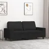 Image de vidaXL Canapé à 2 places Noir 140 cm Tissu