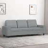 Image de vidaXL Canapé à 3 places Gris clair 180 cm Tissu