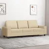Image de vidaXL Canapé à 3 places Crème 180 cm Tissu