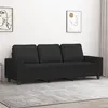 Image de vidaXL Canapé à 3 places Noir 180 cm Tissu