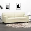 Image de vidaXL Canapé à 2 places Crème 140 cm Similicuir