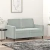Image de vidaXL Canapé à 2 places Gris clair 120 cm Velours