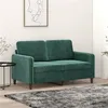 Image de vidaXL Canapé à 2 places Vert foncé 120 cm Velours