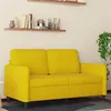 Image de vidaXL Canapé à 2 places Jaune 120 cm Velours
