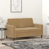 Image de vidaXL Canapé à 2 places Marron 120 cm Velours