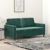 Image de vidaXL Canapé à 2 places Vert foncé 140 cm Velours