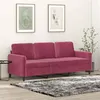 Image de vidaXL Canapé à 3 places Rouge bordeaux 180 cm Velours