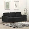 Image de vidaXL Canapé à 3 places Noir 180 cm Velours