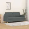 Image de vidaXL Canapé à 2 places Gris foncé 140 cm Tissu