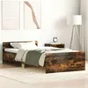 Image de vidaXL Cadre de lit chêne fumé 100x200 cm bois d'ingénierie 835936