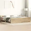 Image de vidaXL Bedframe met hoofd- en voeteneinde sonoma eikenkleur 200x200 cm3203735