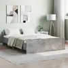 Image de vidaXL Cadre de lit tête de lit et pied de lit gris béton 135x190 cm 3203792