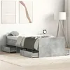 Image de vidaXL Bedframe met hoofd- en voeteneinde betongrijs 75x190 cm3203820