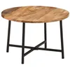 Image de vidaXL Table basse 54x54x35 cm bois de manguier solide et fer, table d'appoint, table de salon, table latérale, bout de canapé, table centrale