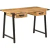 Image de Bureau - VIDAXL - Table d'Étude en Bois de Manguier Massif - 2 Tiroirs - 120x60 cm - Style Contemporain