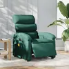 Image de vidaXL Fauteuil de massage, relaxation électrique réglable tissu vert foncé