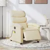 Image de vidaXL Fauteuil de massage, relaxation électrique réglable tissu crème