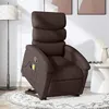 Image de vidaXL Fauteuil de massage, relaxation tissu marron foncé