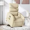 Image de vidaXL Fauteuil de massage, relaxation tissu crème
