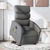 Image de vidaXL Fauteuil de relaxation, massage, inclinable électrique réglable tissu gris foncé