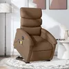 Image de vidaXL Fauteuil de relaxation, massage, inclinable électrique réglable tissu marron