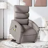 Image de vidaXL Fauteuil de relaxation, massage, inclinable électrique réglable tissu taupe