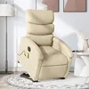Image de vidaXL Fauteuil de relaxation, massage, inclinable électrique réglable tissu crème