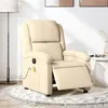 Image de vidaXL Fauteuil de massage, relaxation électrique réglable tissu crème