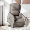 Image de vidaXL Fauteuil de massage, relaxation tissu taupe