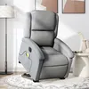 Image de vidaXL Fauteuil de relaxation, massage, inclinable électrique réglable tissu gris clair
