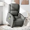 Image de vidaXL Fauteuil de relaxation, massage, inclinable électrique réglable tissu gris foncé