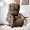 Image de vidaXL Fauteuil de relaxation, massage, inclinable électrique réglable tissu marron